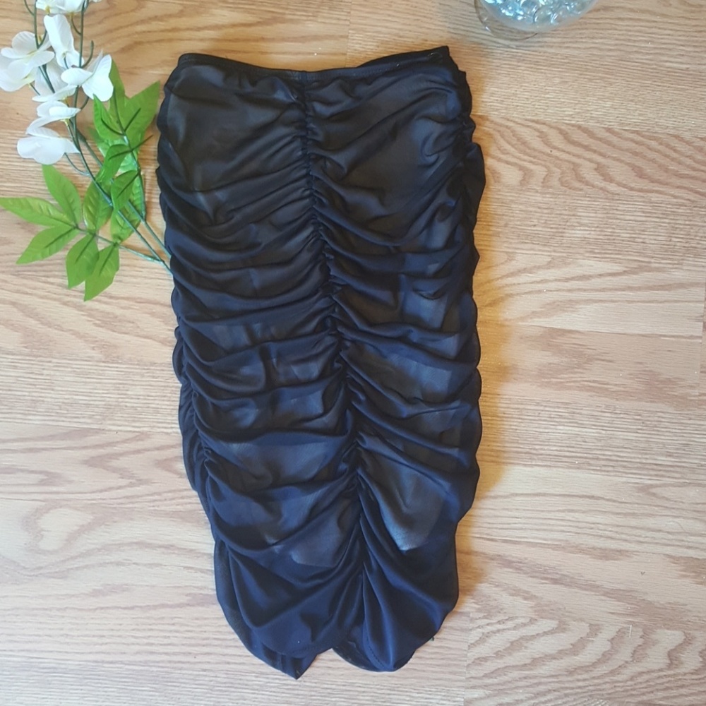 Mesh Ruched Bodycon Skirt - Picture 5 of 8